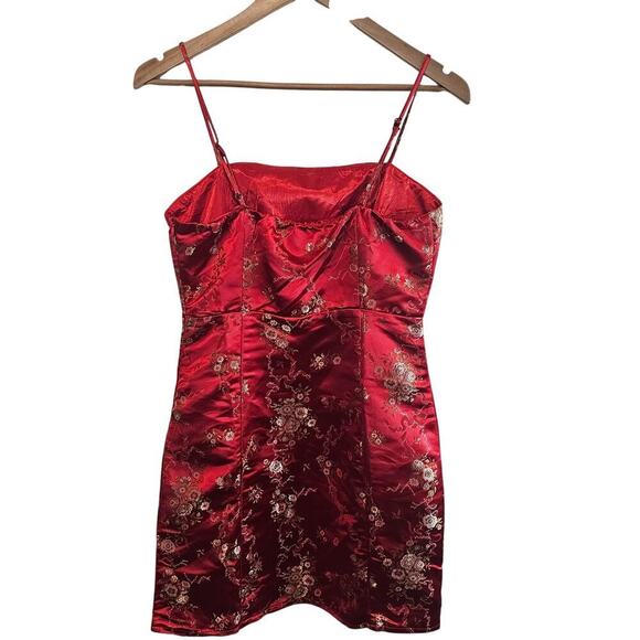 Princess Polly Mini Dress Womens Sz 6 Red Floral Whimsygoth Girly Asian Festival - Picture 2 of 9